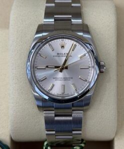 Rolex Oyster Perpetual 34 NUOVO new model 2025 argentè full set con documenti e scatola