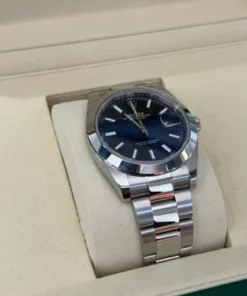 Alternative view of Rolex Datejust 41 Blu index NUOVO 2025 Italia full set con documenti e scatola