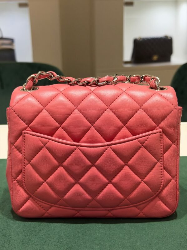 Chanel Mini Square Classic Lambskin Single Flap Certificato Entrupy