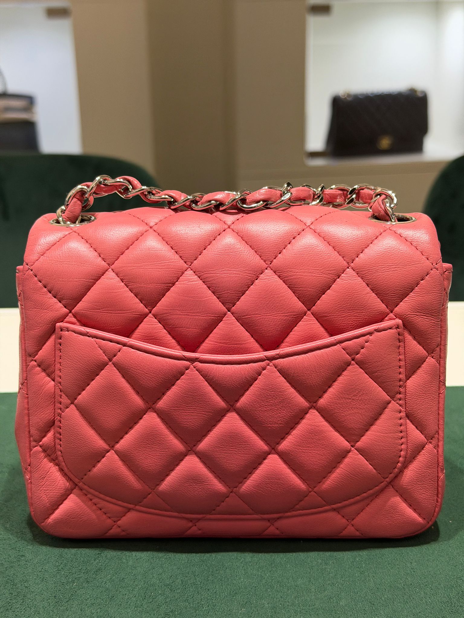 Chanel Mini Square Classic Lambskin Single Flap Certificato Entrupy - Image 7