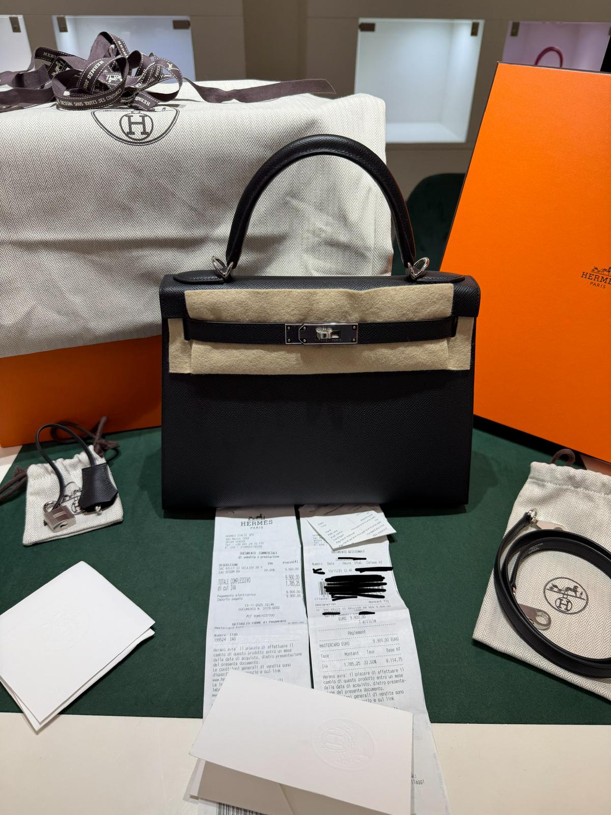 Hermès Kelly 28 sellier veau pellame epsom NUOVA 2025 Novembre seriale K color Noir ( nero ) con hardware palladio - Image 2