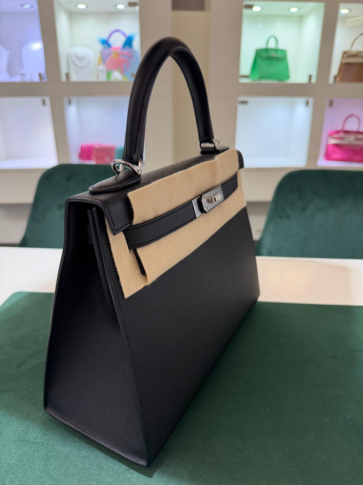 Hermès Kelly 28 sellier veau pellame epsom NUOVA 2025 Novembre seriale K color Noir ( nero ) con hardware palladio - Image 3