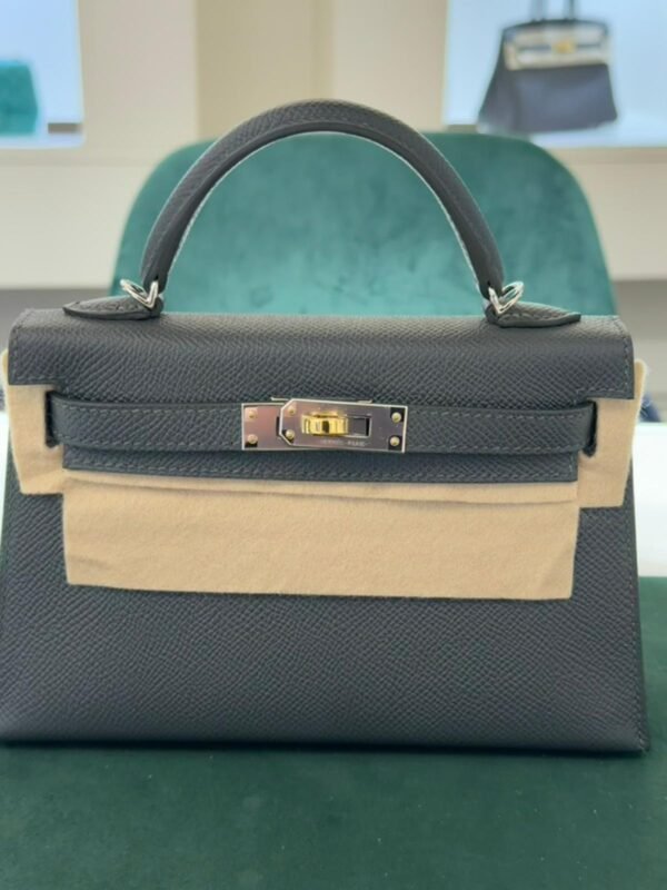 Hermès Kelly II Sellier Mini – vert  - Epsom –  Sellier - Electrum Silver Hardware NUOVA