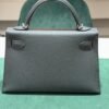 Hermès Kelly II Sellier Mini – vert  - Epsom –  Sellier - Electrum Silver Hardware NUOVA