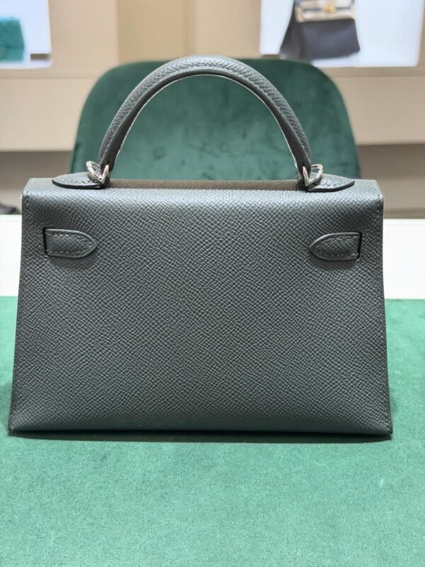 Hermès Kelly II Sellier Mini – vert  - Epsom –  Sellier - Electrum Silver Hardware NUOVA