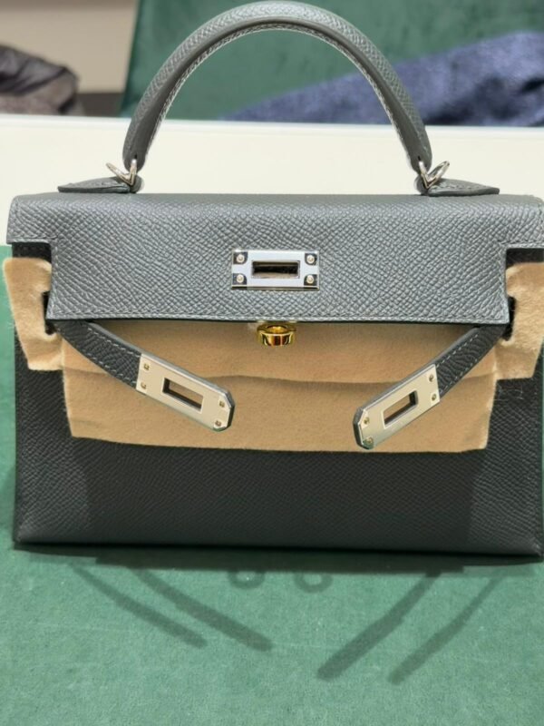 Hermès Kelly II Sellier Mini – vert  - Epsom –  Sellier - Electrum Silver Hardware NUOVA