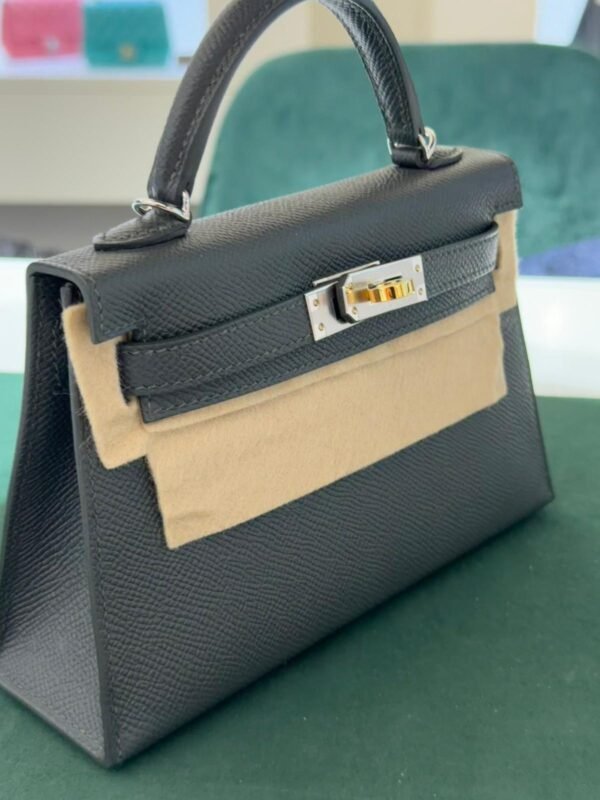 Hermès Kelly II Sellier Mini – vert  - Epsom –  Sellier - Electrum Silver Hardware NUOVA