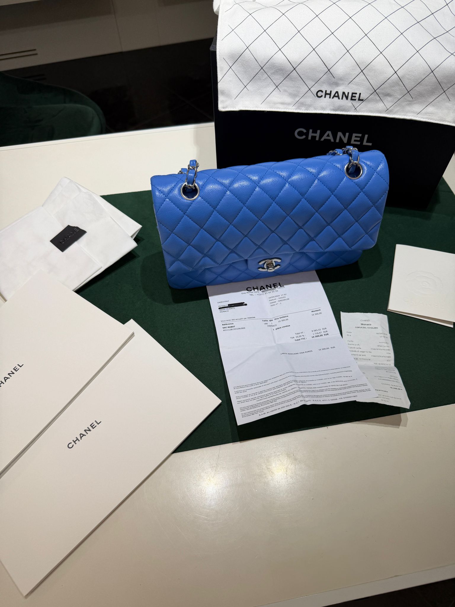 Chanel Classic Double Flap Bag Medium blu - Image 2