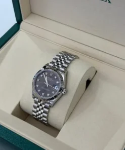 Alternative view of Rolex Datejust 31 NUOVO 2025 Jubilee quadrante in diamanti grey full set con documenti