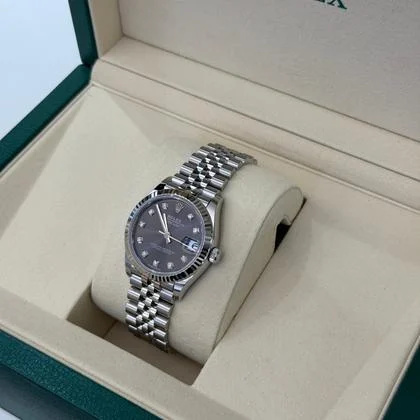 Rolex Datejust 31 NUOVO 2025 Jubilee quadrante in diamanti grey full set con documenti - Image 2