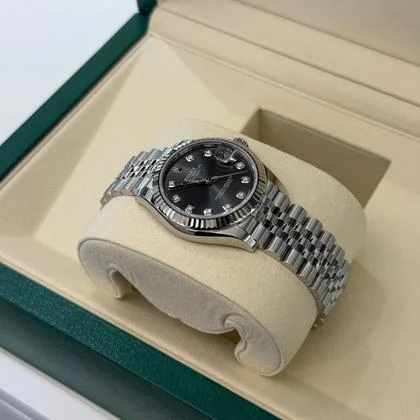 Rolex Datejust 31 NUOVO 2025 Jubilee quadrante in diamanti grey full set con documenti - Image 3