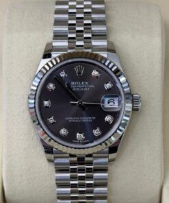 Rolex Datejust 31 NUOVO 2025 Jubilee quadrante in diamanti grey full set con documenti