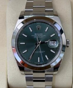 Rolex Datejust 41 Verde green menta NUOVO 2025 oyster full set con documenti e scatola Rolex