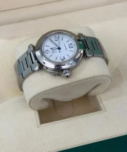 Alternative view of Cartier Pasha C 35mm quadrante bianco white doppio cinturino top condition anno 2001