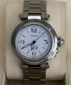 Cartier Pasha C 35mm quadrante bianco white doppio cinturino top condition anno 2001