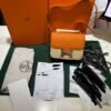 Herm&egrave;s Constance mini 18 in pelle Epsom color Orange Hermes con hardware palladium.