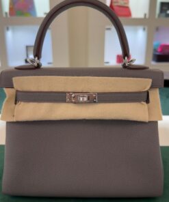 Hermès Kelly 25 SPECIAL ORDER SO retourne Nuova 2025 Dicembre stampa K in pelle togo colore gris mouette