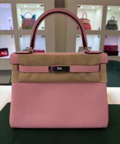 Hermès Kelly 28 retourne veau pellame taurillon clemence NUOVA 2025 Agosto seriale K color rose sakura