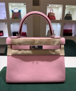 Alternative view of Hermès Kelly 28 retourne veau pellame taurillon clemence NUOVA 2025 Agosto seriale K color rose sakura