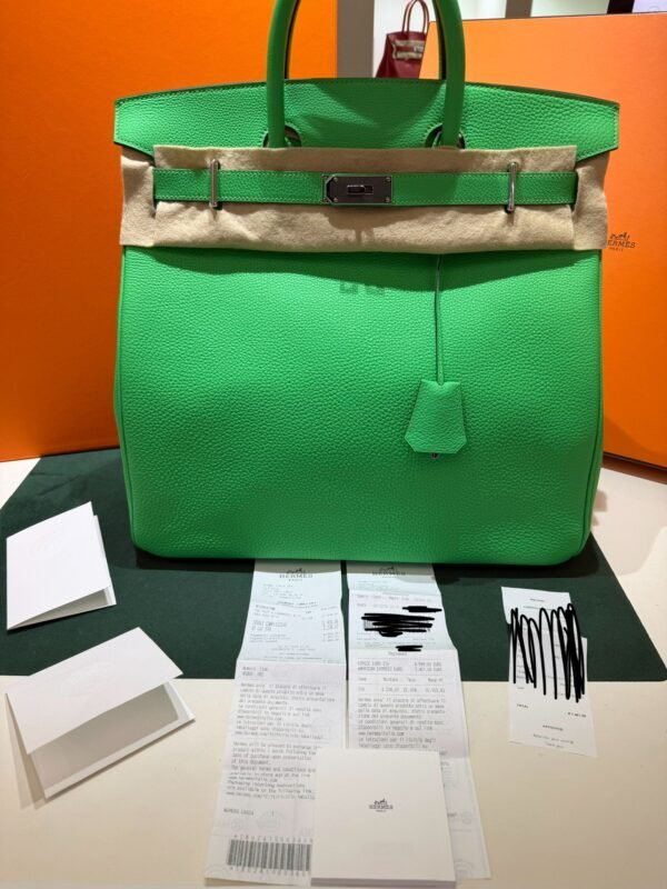 Herm&egrave;s Sac Haut courroies 40 pellame togo color vert NUOVA 2024 seriale W Full stickers full pellicole full set hardware palladio