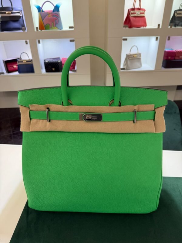 Herm&egrave;s Sac Haut courroies 40 pellame togo color vert NUOVA 2024 seriale W Full stickers full pellicole full set hardware palladio