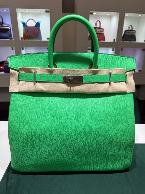 Herm&egrave;s Sac Haut courroies 40 pellame togo color vert NUOVA 2024 seriale W Full stickers full pellicole full set hardware palladio