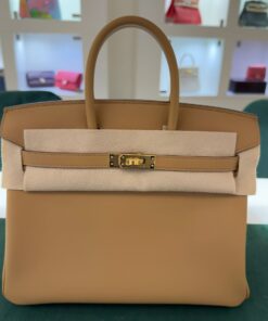 Hermès Birkin 25 veau swift color biscuit biscotto  stampa K NUOVA Dicembre 2025 hardware dorato full set