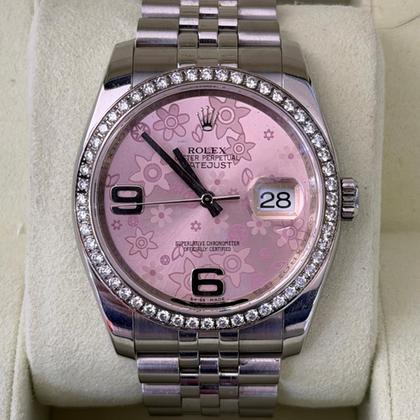 Rolex Datejust 36 del 2009 pink floral dial ghiera in diamanti full set top condition