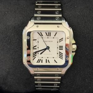 Cartier Santos De Cartier 35mm NUOVO 2025 bianco white doppio cinturino full set con documenti