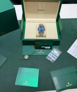Alternative view of Rolex Datejust 36 BLU NUOVO 2025 Dicembre oyster full set con documenti e scatola