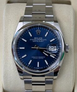 Rolex Datejust 36 BLU NUOVO 2025 Dicembre oyster full set con documenti e scatola