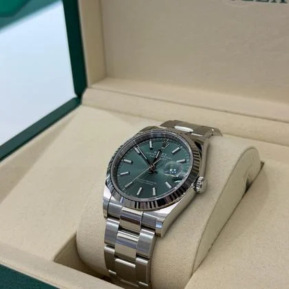 Rolex Datejust 36 verde menta green NUOVO 2025 Dicembre Oyster Italia full set con documenti - Image 3