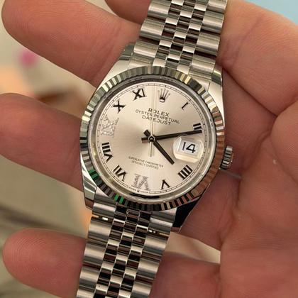 Rolex Datejust 36 NUOVO Jubilee 2026 quadrante Argentè con diamanti ore 6 e 9 full set - Image 2