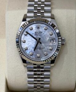 Rolex Datejust 31 NUOVO 2026 quadrante mother of pearl diamond MOP dial jubilee full set