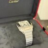 Cartier Santos De Cartier large 39,8mm Bianco NUOVO 2025 doppio cinturino full set