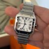 Cartier Santos De Cartier 35mm NUOVO 2025 bianco white doppio cinturino full set con documenti