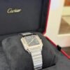 Cartier Santos De Cartier Blue dial medium 35mm NUOVO 2025 full set con documenti e scatola