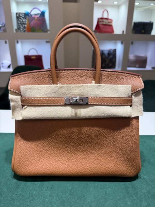 Herm&egrave;s Birkin 25 retourne veau togo colore GOLD ( il pi&ugrave; richiesto ) marrone stampa K NUOVA 2025 hardware palladio full set con scontrino ufficiale Herm&egrave;s pellicole stickers ovunque .