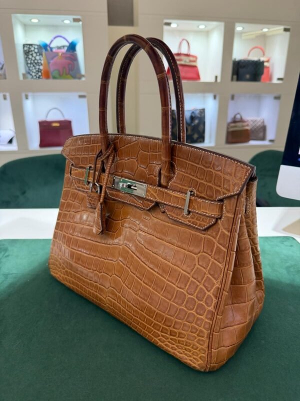 Hermès Birkin 30 in Coccodrillo Niloticus Gold, Palladium Hardware del 2011.