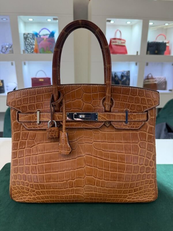 Hermès Birkin 30 in Coccodrillo Niloticus Gold, Palladium Hardware del 2011.