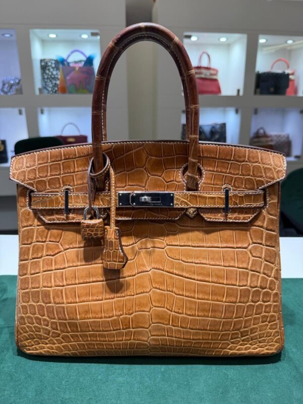 Hermès Birkin 30 in Coccodrillo Niloticus Gold, Palladium Hardware del 2011.