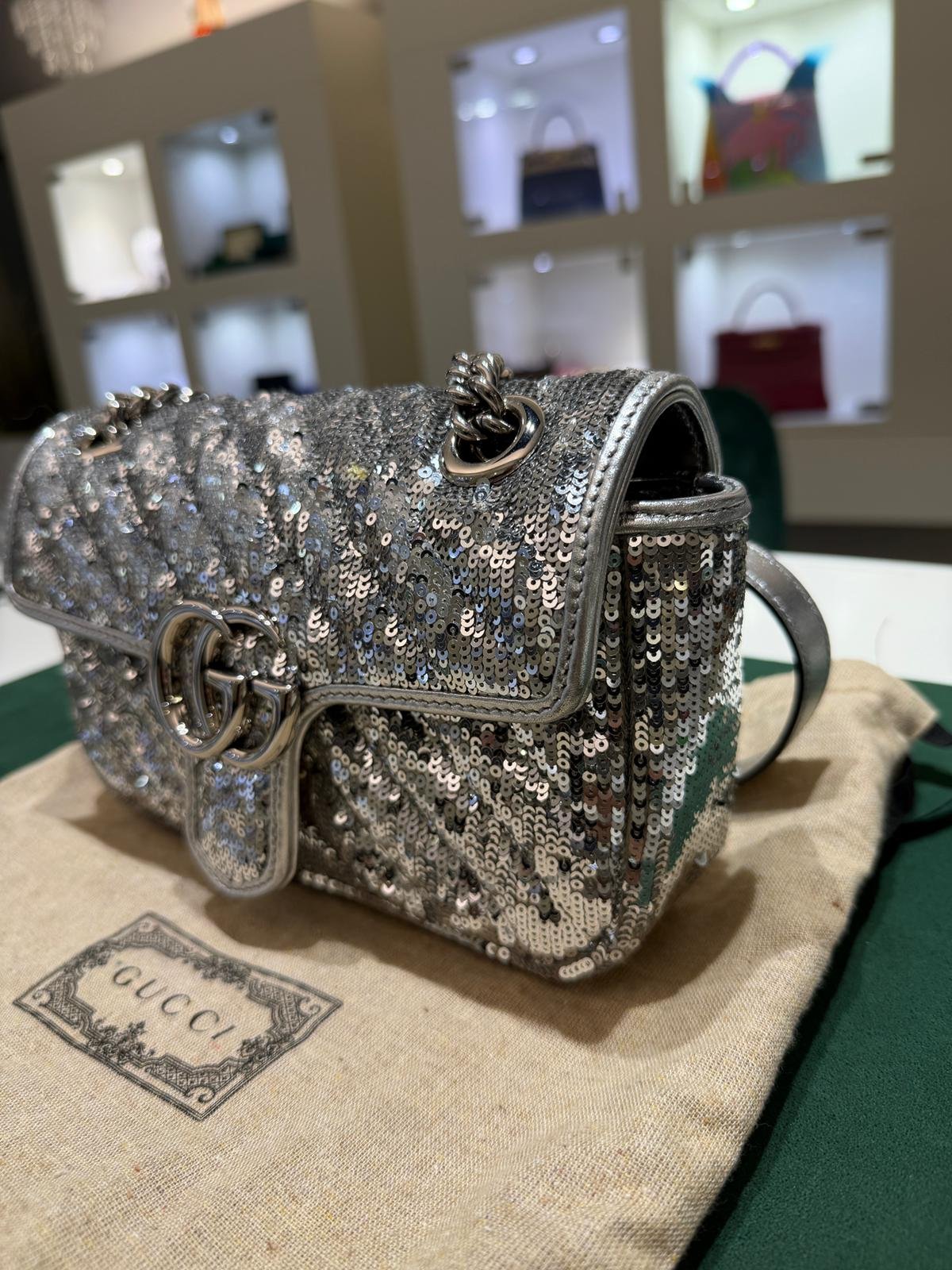 π Gucci GG Marmont 2.0 β Paillettes argento - immagine 2