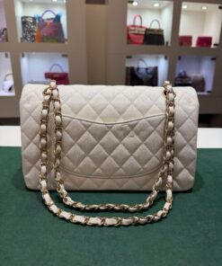 Alternative view of Chanel Classic Double Flap Bag Medium 25 cream caviar hardware Light gold tone Champagne (25,5 × 16 × 7,5 cm) del 2020 pari al nuovo