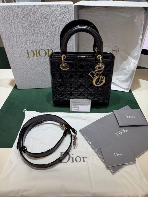 Lady Dior Medium 24 nappa nera lucida full set