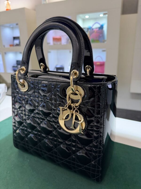 Lady Dior Medium 24 nappa nera lucida full set