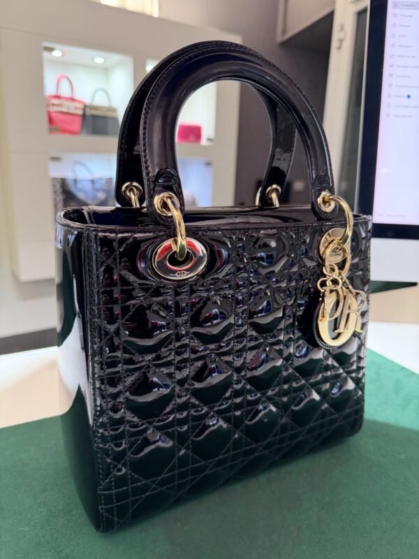 Lady Dior Medium 24 nappa nera lucida full set