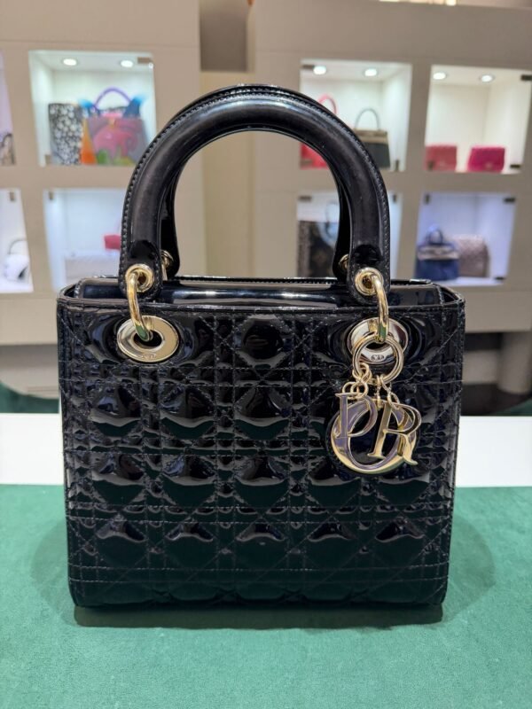 Lady Dior Medium 24 nappa nera lucida full set