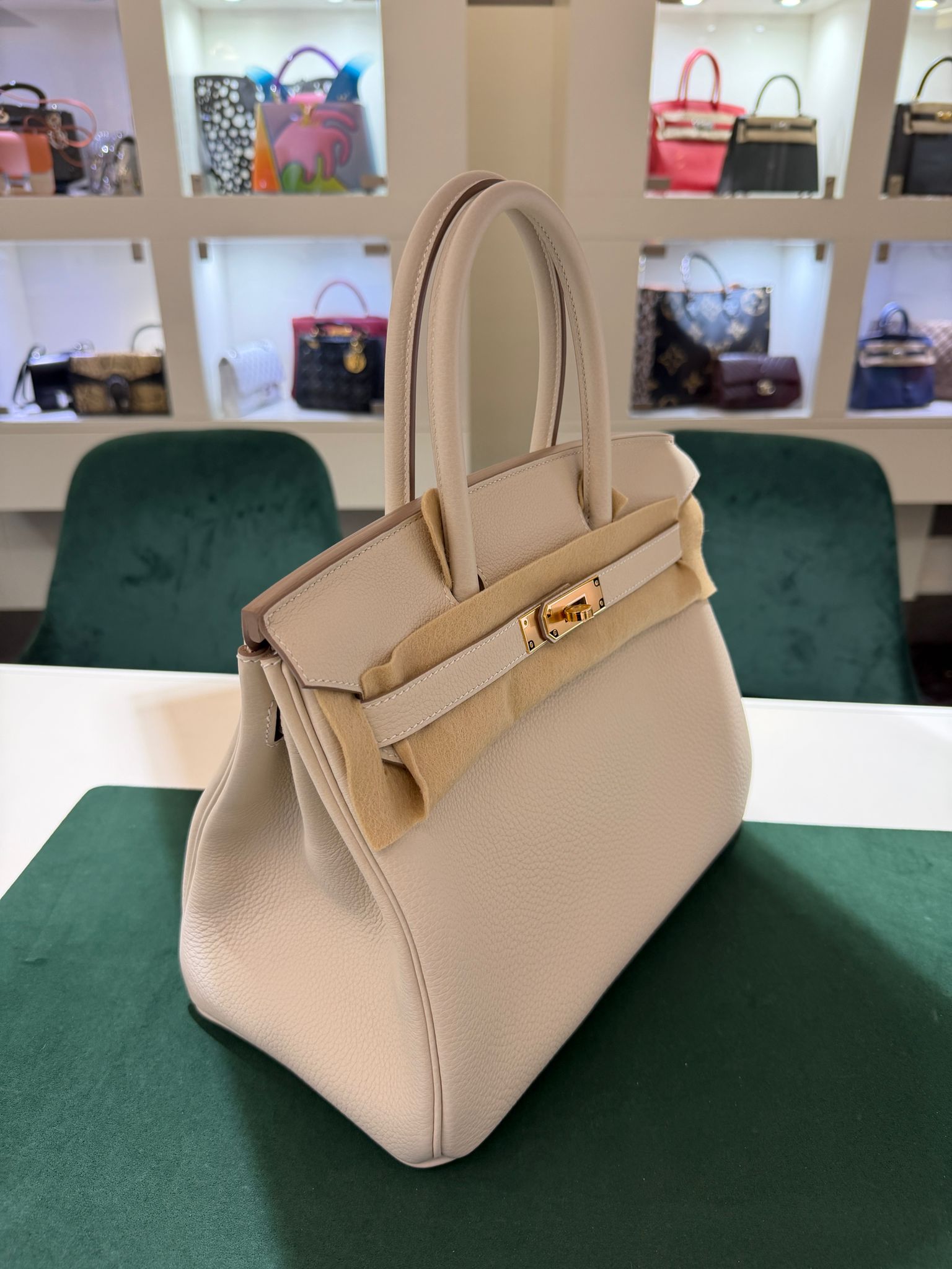 Hermès Birkin 30 retourne veau togo color craie stampa K NUOVA 2026 hardware dorato full set con scontrino ufficiale Hermès pellicole stickers ovunque - Image 5