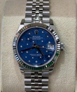 Rolex Datejust 31 blue floral motif con diamanti NUOVO 2024 jubilee full set con documenti