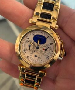 Alternative view of Cartier Pasha Perpetual calendar quarzo oro giallo del 1991 full set top condition con documenti